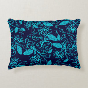 Cojín Decorativo Patrón sin foco de color azul abstracto sobre ba o