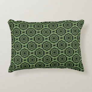 Cojín Decorativo Patrón sin foco de flor negro verde