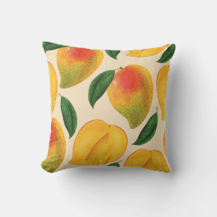 Cojín Decorativo Patrón sin foco de fruta de mango