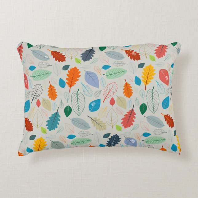Cojín Decorativo Patrón sin foco - Ilustración de hojas de otoño vi (Anverso)