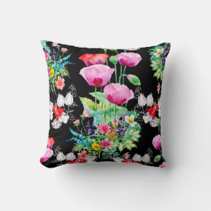 Cojín Decorativo Patrón sin foco sobre fondo negro. Mal colorido