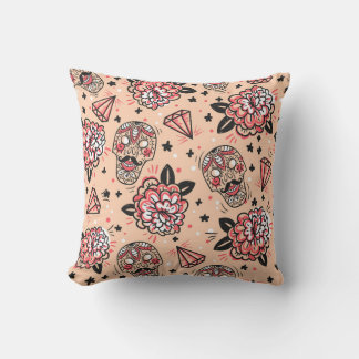 Cojín Decorativo Patrón sin inconvenientes con rosas de cosecha, di