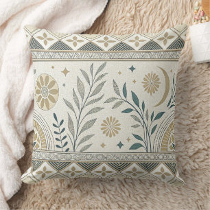 Cojín Decorativo Patrón sin inconvenientes del arte folclórico botá