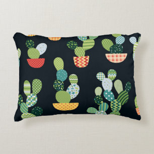Cojín Decorativo Patrón sin problemas de las plantas de cactus
