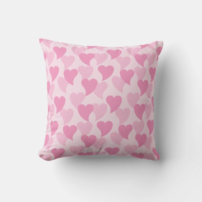 Cojín Decorativo Patrón sin problemas de los corazones bonitos (Anverso)