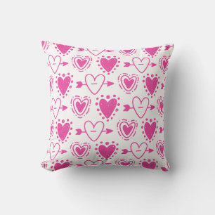 Cojín Decorativo Patrón sin problemas de los corazones rosados