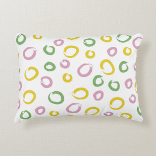 Cojín Decorativo Patrón sin soldadura con círculos coloridos, rosa,