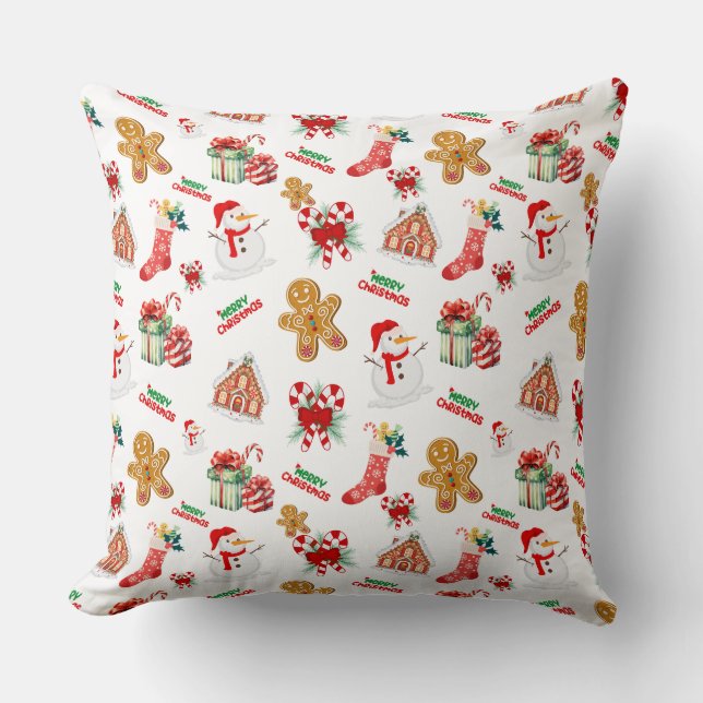 Cojín Decorativo Patrón sin soldadura de los navidades (Anverso)