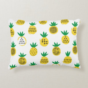 Cojín Decorativo Patrón sin soldadura de piña. Diseño infantil.