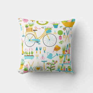 Cojín Decorativo Patrón sin soldadura de primavera en un simple car