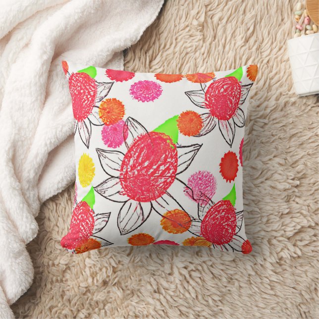 Cojín Decorativo Patrón sinfónico de elegancia floral (Manta)