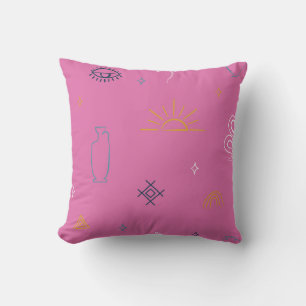 Cojín Decorativo Patrón sistólico ecléctico en rosa