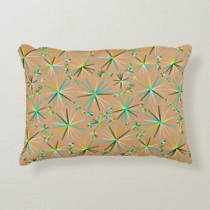 Cojín Decorativo Patrón sputnik de mediados de siglo, Taupe Tan