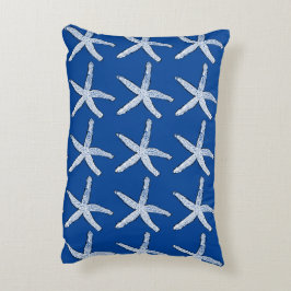 Cojín Decorativo Patrón Starfish Playa Costa Deep Azul Estilismo