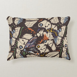 Cojín Decorativo Patrón superficial de mariposas vintage. Colorido,