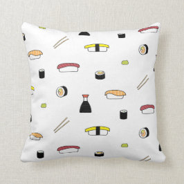 Cojín Decorativo Patrón temático de sushi | Juego de sushi ilustrad