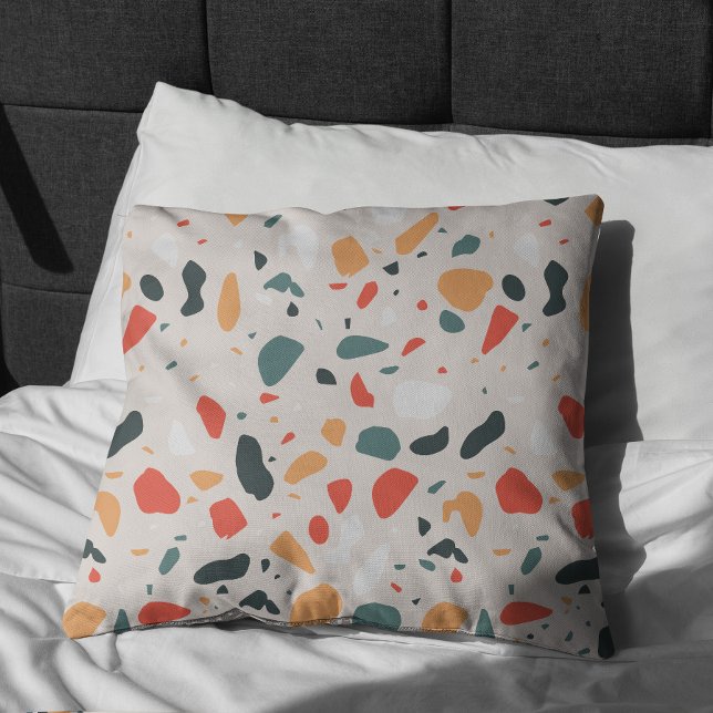 Cojín Decorativo Patrón Terrazo (Terrazzo Pattern Pillow)