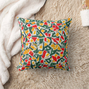 Cojín Decorativo Patrón Terrazzo de color acuático