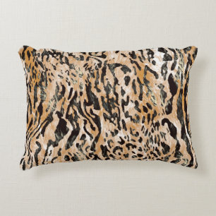 Cojín Decorativo Patrón textil del medidor de leopardo colorido