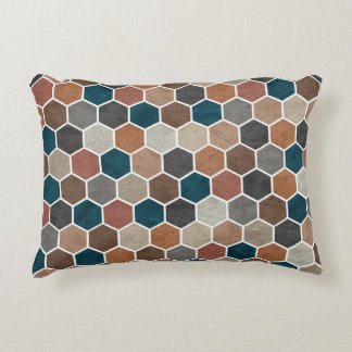 Cojín Decorativo Patrón texturizado exagerado azul marrón gris