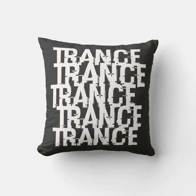 Cojín Decorativo Patrón tipográfico Trance (Anverso)