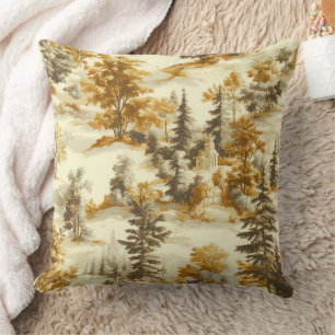 Cojín Decorativo Patrón Toile de Jouy de Bosque Invernal (13)