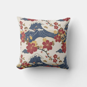 Cojín Decorativo Patrón tradicional japonés de kimono