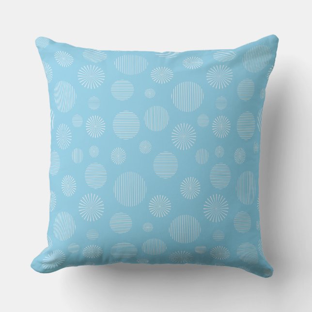 Cojín Decorativo Patrón transparente azul cielo y blanco (Anverso)