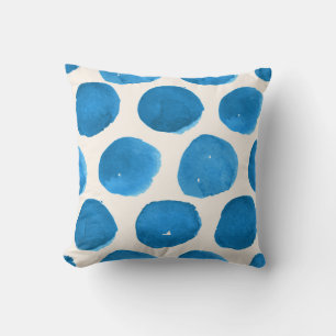 Cojín Decorativo Patrón transparente con círculos de acuarela azul