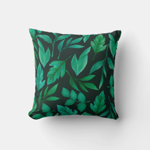 Cojín Decorativo Patrón transparente de acuarela con azul pintado a