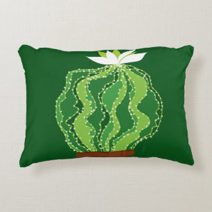 Cojín Decorativo Patrón transparente de cactus verdes abstractos