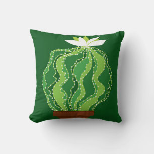 Cojín Decorativo Patrón transparente de cactus verdes abstractos