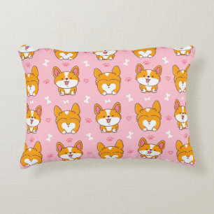 Cojín Decorativo Patrón transparente de corgi feliz