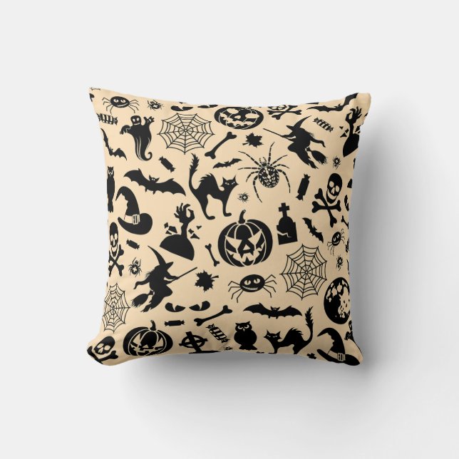 Cojín Decorativo Patrón transparente de Halloween (Anverso)