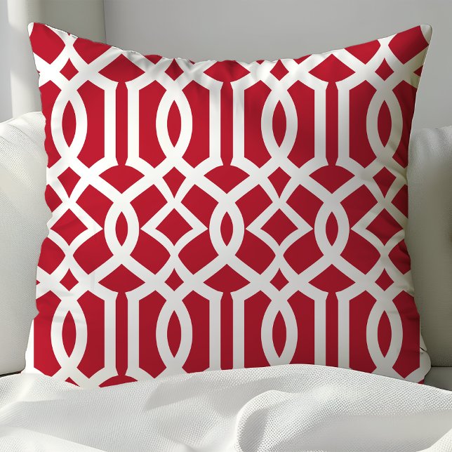 Cojín Decorativo Patrón trendy rojo y blanco marroquí de tonalidade (Subido por el creador)