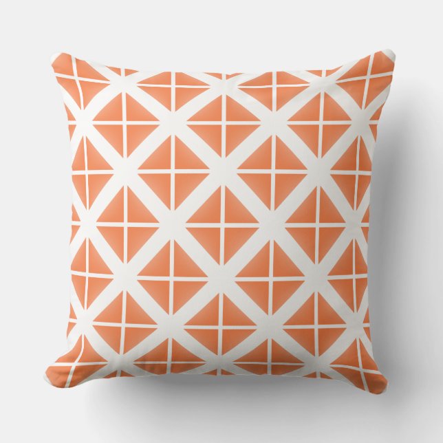 Cojín Decorativo Patrón triangular de moda naranja (Anverso)