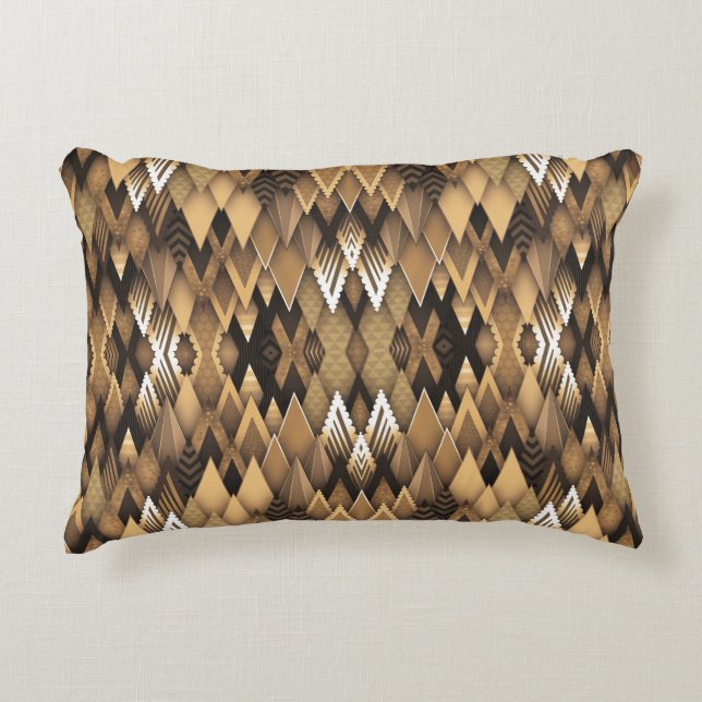 COJÍN DECORATIVO PATRÓN TRIANGULAR RÚSTICO TRIBAL (Anverso)