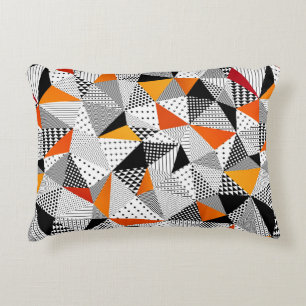 Cojín Decorativo Patrón triangular sin fisuras. Contraste a la mod