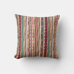 Cojín Decorativo Patrón Tribal Bohío Étnico Colorido