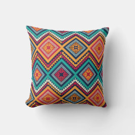Cojín Decorativo Patrón tribal colorido