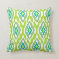Patrón tribal Ikat verde azulado verde limón moder