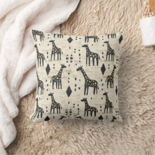 Cojín Decorativo Patrón tribal jirafa boho