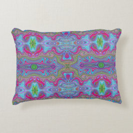 Cojín Decorativo Patrón Trippy Multicolor Azul Cielo Ondulado
