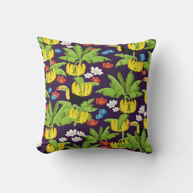 Cojín Decorativo Patrón tropical (Anverso)