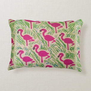 Cojín Decorativo Patrón tropical de flamencos rosados