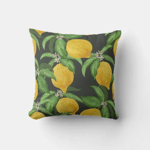 Cojín Decorativo Patrón Tropical de Limón Vintage