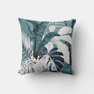 Cojín Decorativo Patrón tropical moderno y sin fisuras con trópica