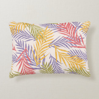 Cojín Decorativo Patrón tropical retro de hoja de palma.