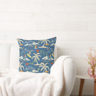 Cojín Decorativo Patrón Tropical Retro Surf