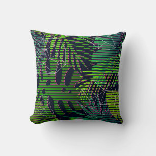 Cojín Decorativo Patrón tropical sin foco con plantas tropicales. H
